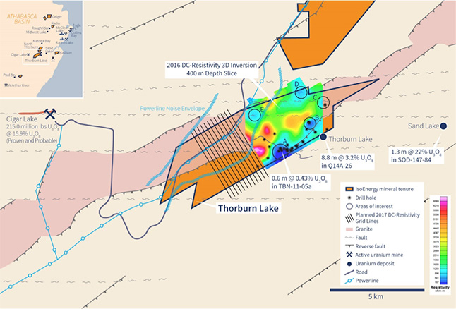 Figure 1 - Thorburn Lake 2017 Geophysical Survey Grid Location.