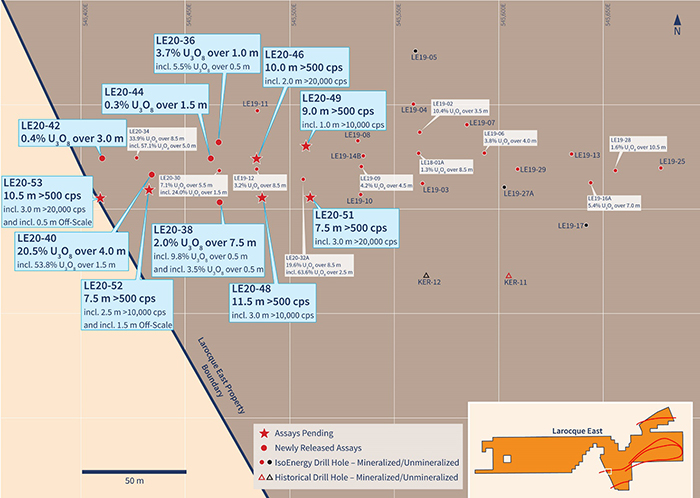 Western Hurricane Zone Drill Hole Location Map