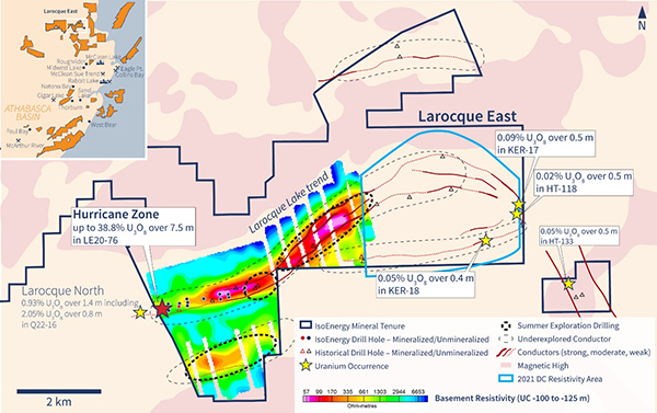 Figure 3 - Larocque East Exploration Drilling Areas