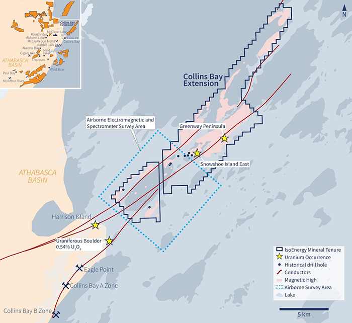 Collins Bay Extension VTEM Plus and Spectrometer Survey Area