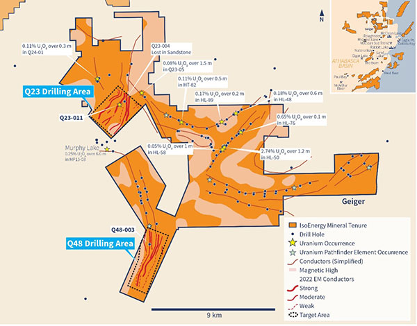 Figure 7 – Geiger Drilling Areas